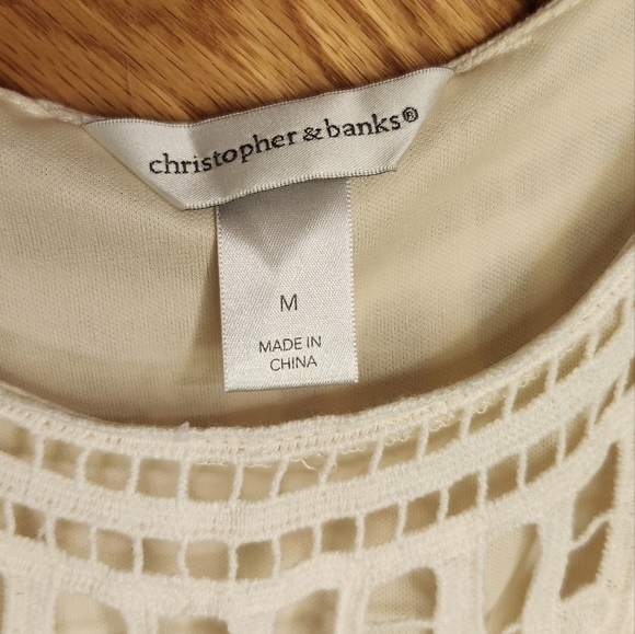 Christopher and Banks cream lace tank top size medium - Picture 4 of 10